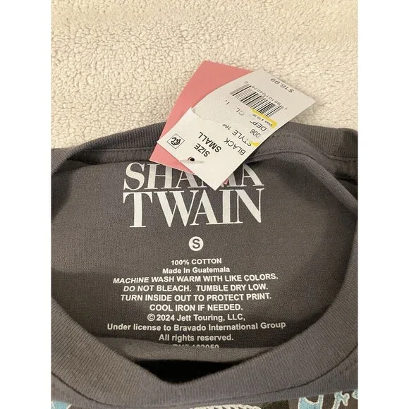 Shania Twain Any Man Of Mine Charcoal Short Sleeve Tshirt Size Small 90s Country - Picture 3 of 7